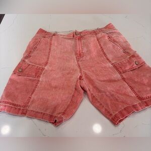 Tommy Bahama Relax Linen Cargo coral Shorts Mens 35